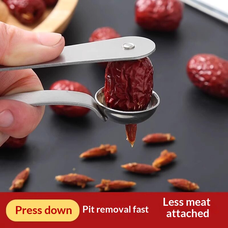 Kitchen Gadgets In - Descorazonador de Dátiles de Acero Inoxidable,