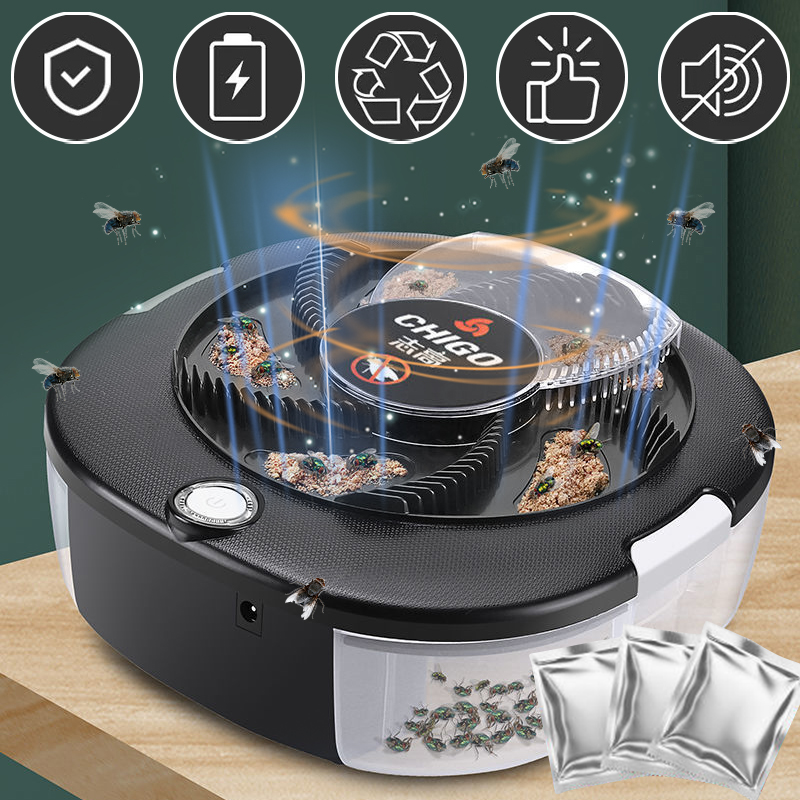 Kitchen Gadgets Electronic - Trampa para moscas eléctrica recargable/USB, trampa