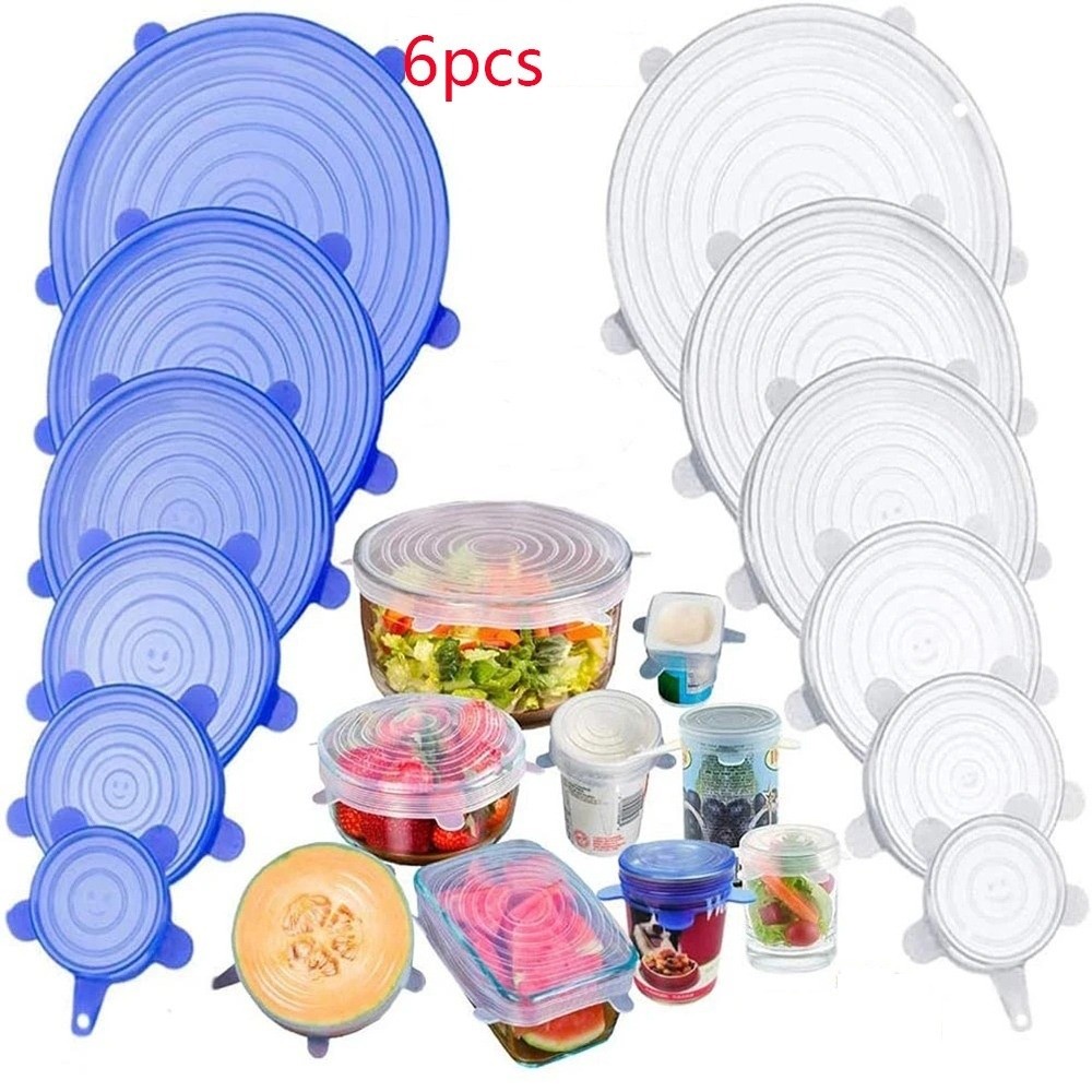 Kitchen Gadgets That Are Useful - 6 tapas de silicona elásticas reutilizables