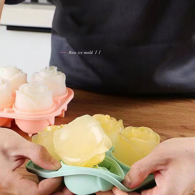 Moldes de hielo de rosas 3D, b - Kitchen Utensil Holder reseña y precio