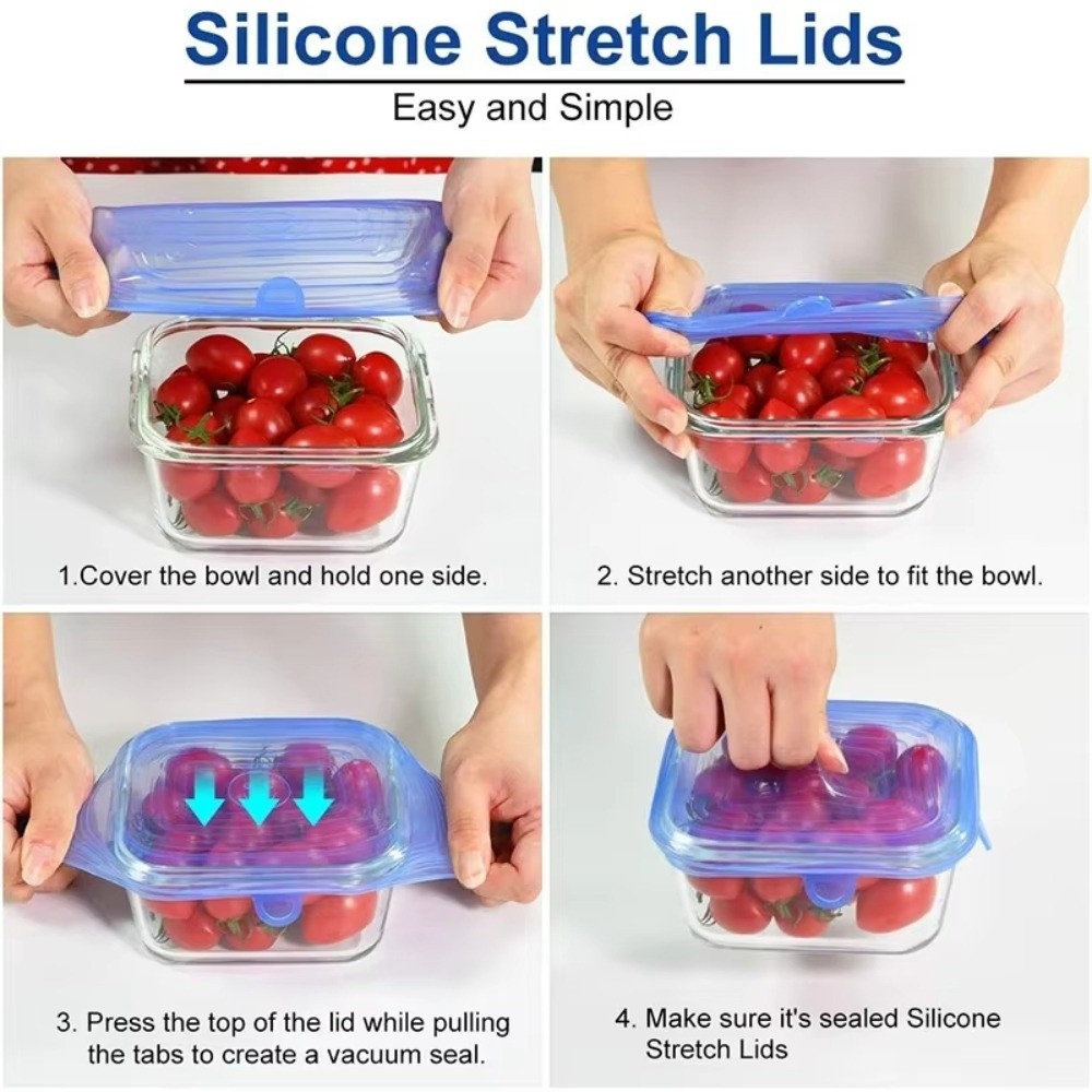 6 tapas de silicona elásticas  - Kitchen Gadgets That Are Useful reseña y precio