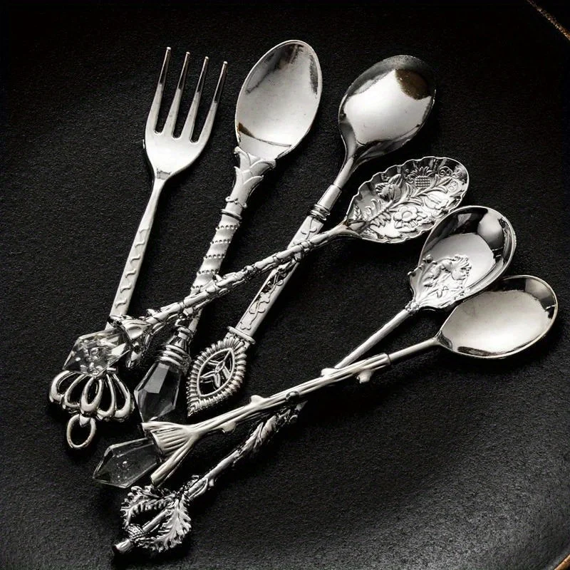 6 uds cucharas Vintage tenedor - Kitchen Gadgets Gold reseña y precio